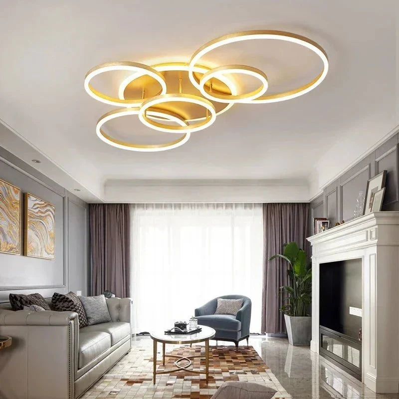 Circle Interlocking Ring LED Flush Mount – view 5