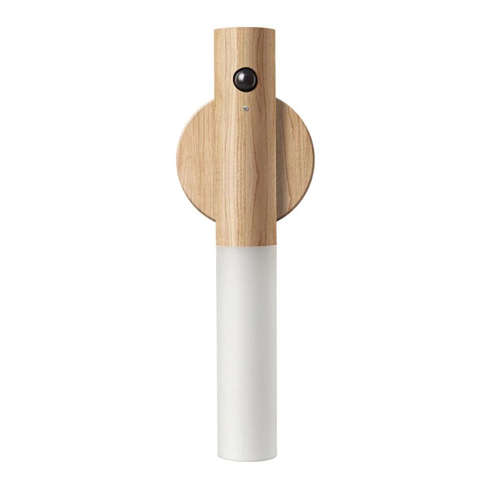 Wren motion-activated wall sconce, warm light at night