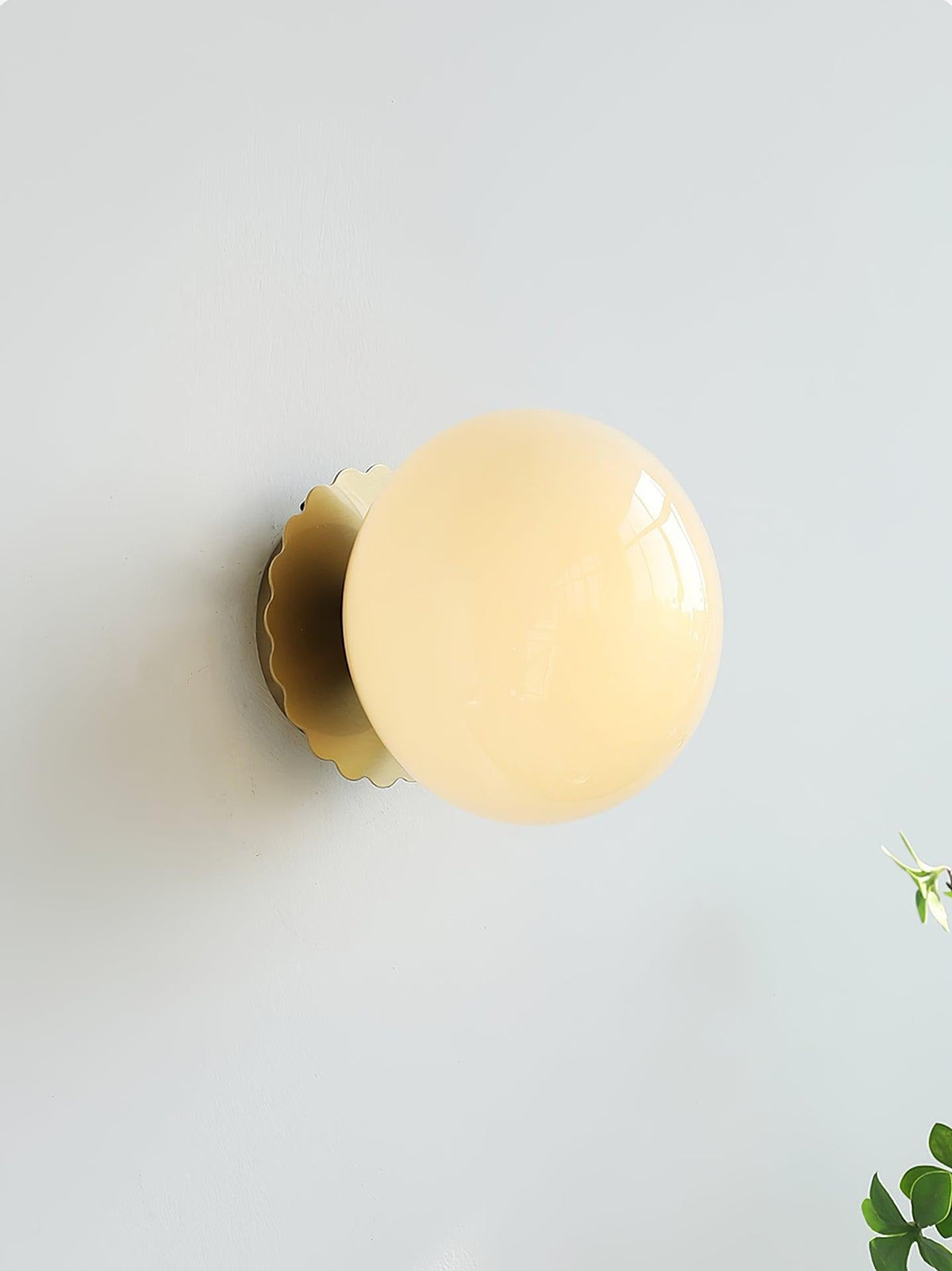 Detail of Marshmallow sconce hardware and mounting bracket