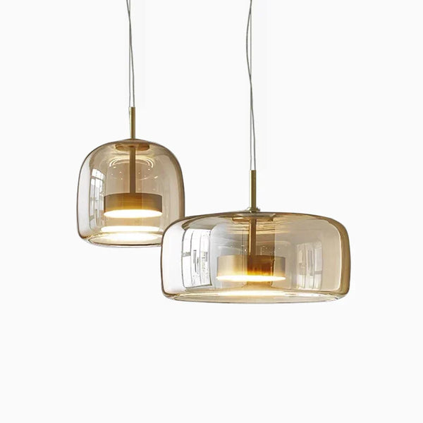 Modern Glass Pendant Light Amber Smoked Clear Dome LED Hanging Lamp Kitchen Island 9-13 Inch