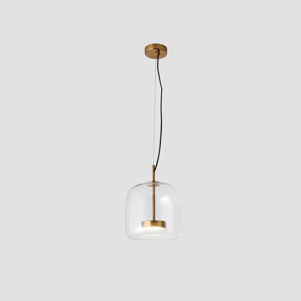 Modern Glass Pendant Light Amber Smoked Clear Dome LED Hanging Lamp Kitchen Island 9-13 Inch