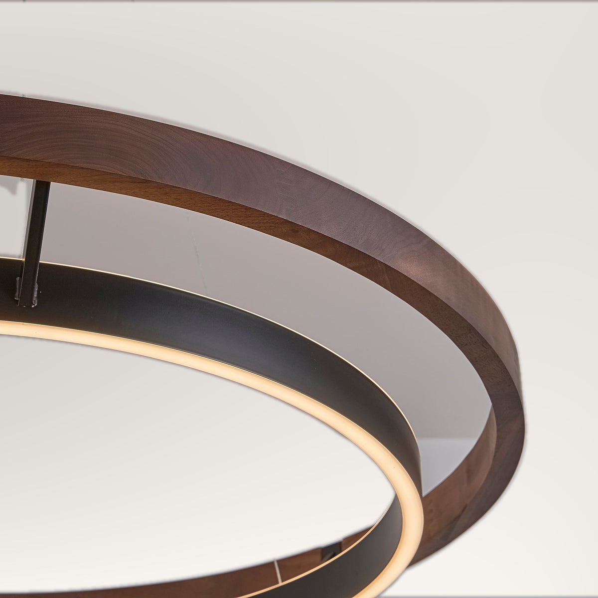 Espargos circular ceiling light, the lit inner ring seen close from beneath.