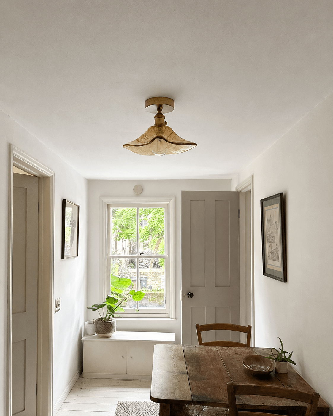 Evangeline | Amber Glass Ceiling Lamp - Luma House