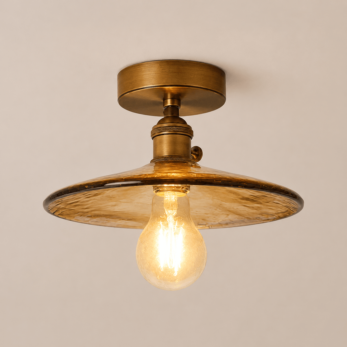 Evangeline | Amber Glass Ceiling Lamp - Luma House