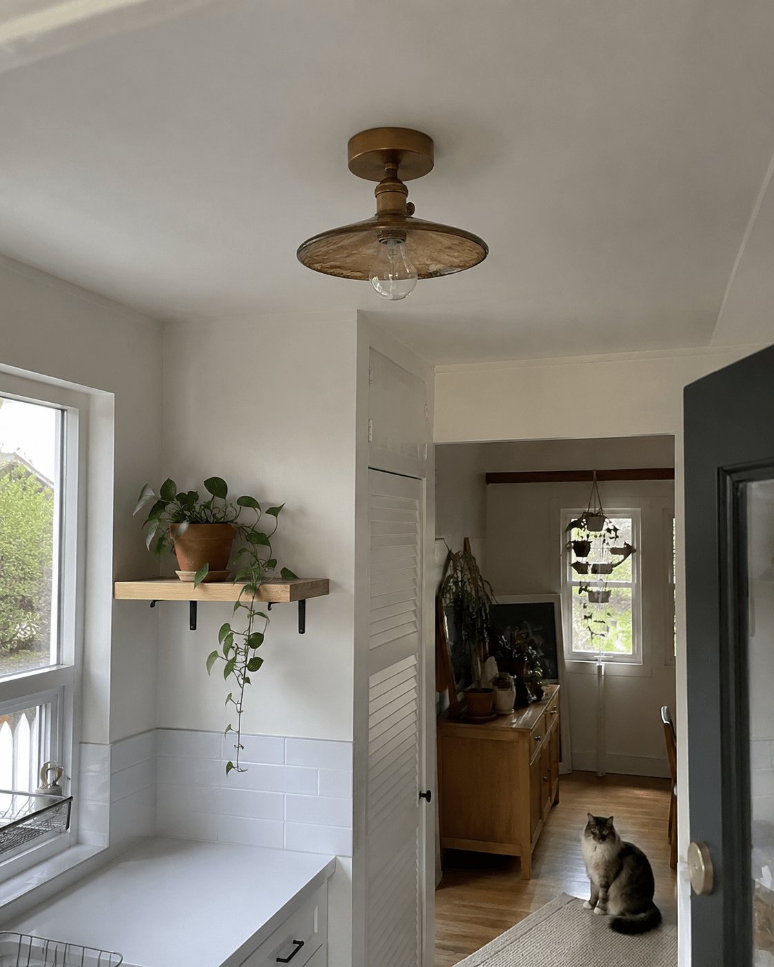 Evangeline | Amber Glass Ceiling Lamp - Luma House