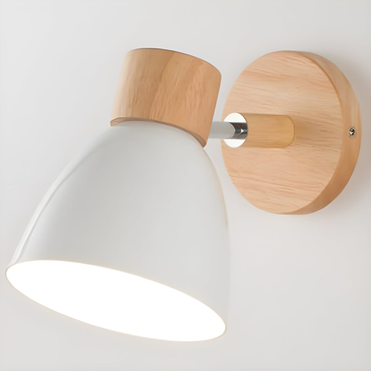 Wall Lamps for Bedroom Wood Nordic Sconce Dome Shade Pull Chain Switch Bedside