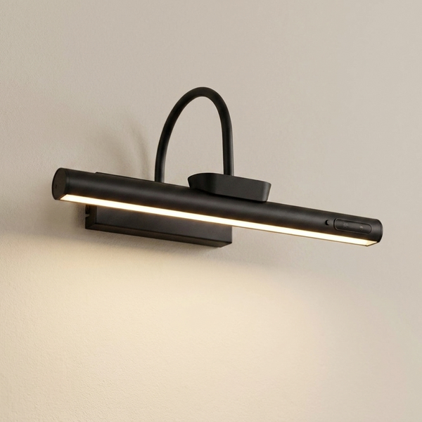 Battery Operated LED Picture Light 14 Inch Cordless Dimmable Art Lamp with Remote Black Brass