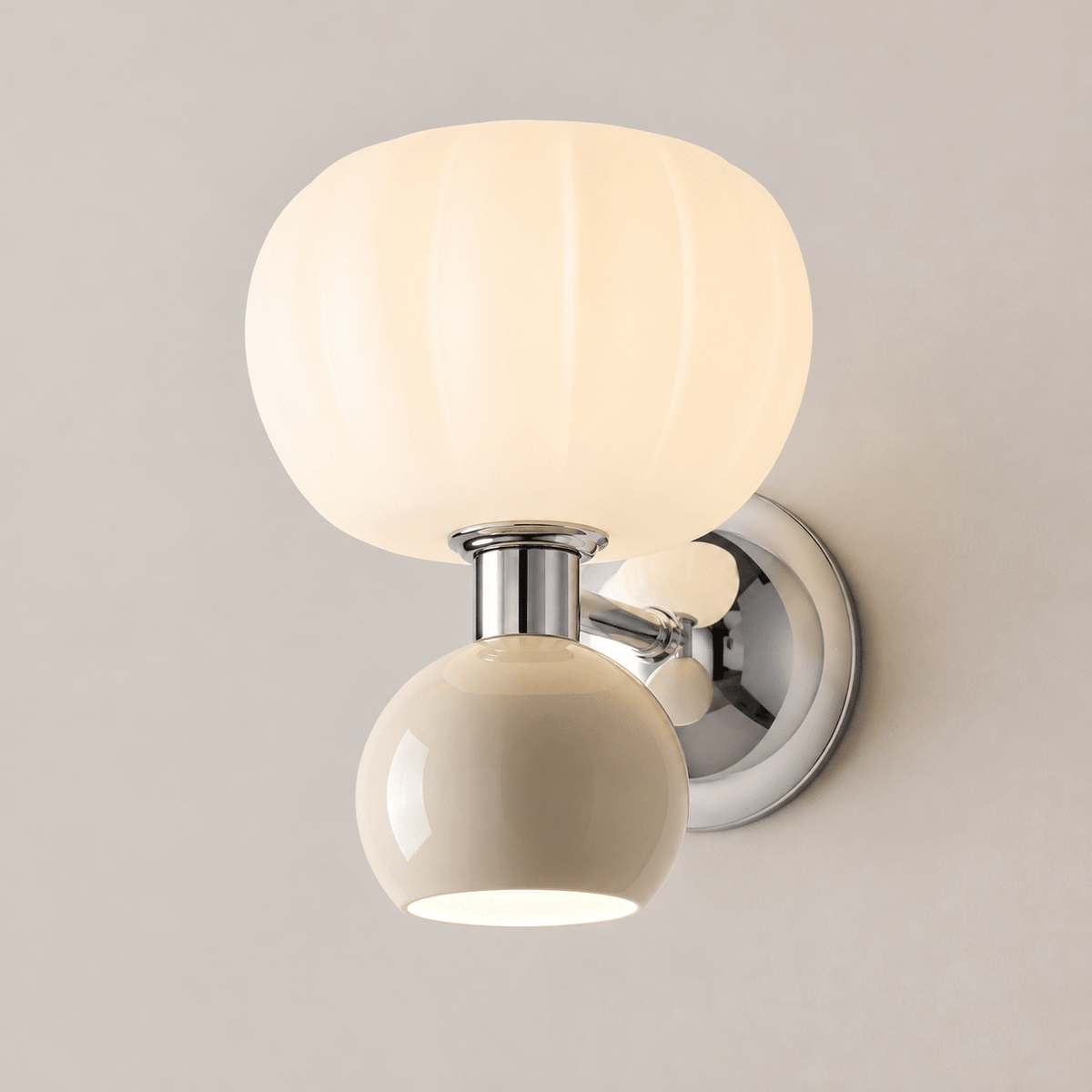 Isadora | Ribbed Pumpkin Wall Sconce in Moulded Resin and Iron - Luma House