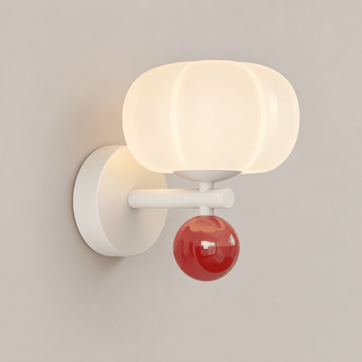 Isadora | Ribbed Pumpkin Wall Sconce in Moulded Resin and Iron - Luma House