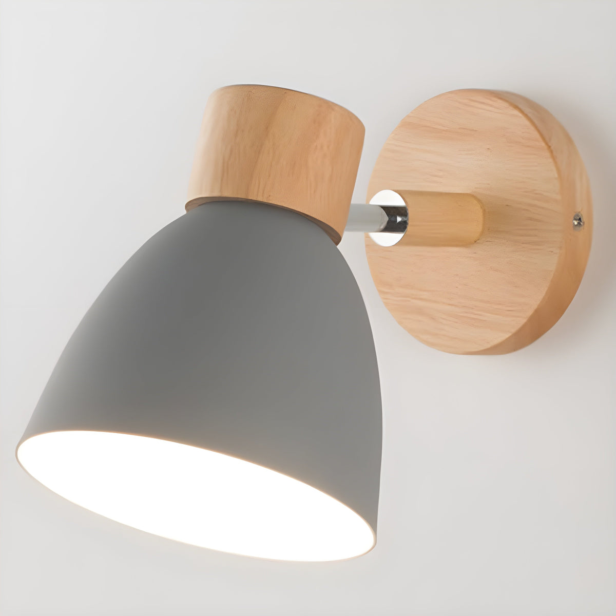 Wall Lamps for Bedroom Wood Nordic Sconce Dome Shade Pull Chain Switch Bedside