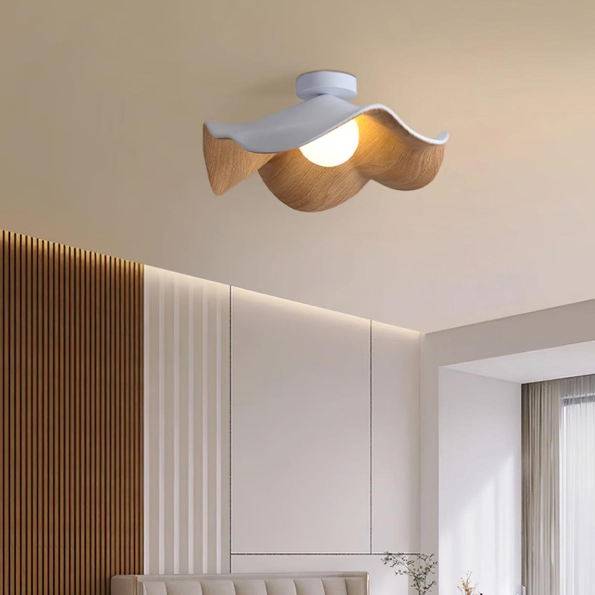 Lotus Leaf Wood Ceiling Light – view 10