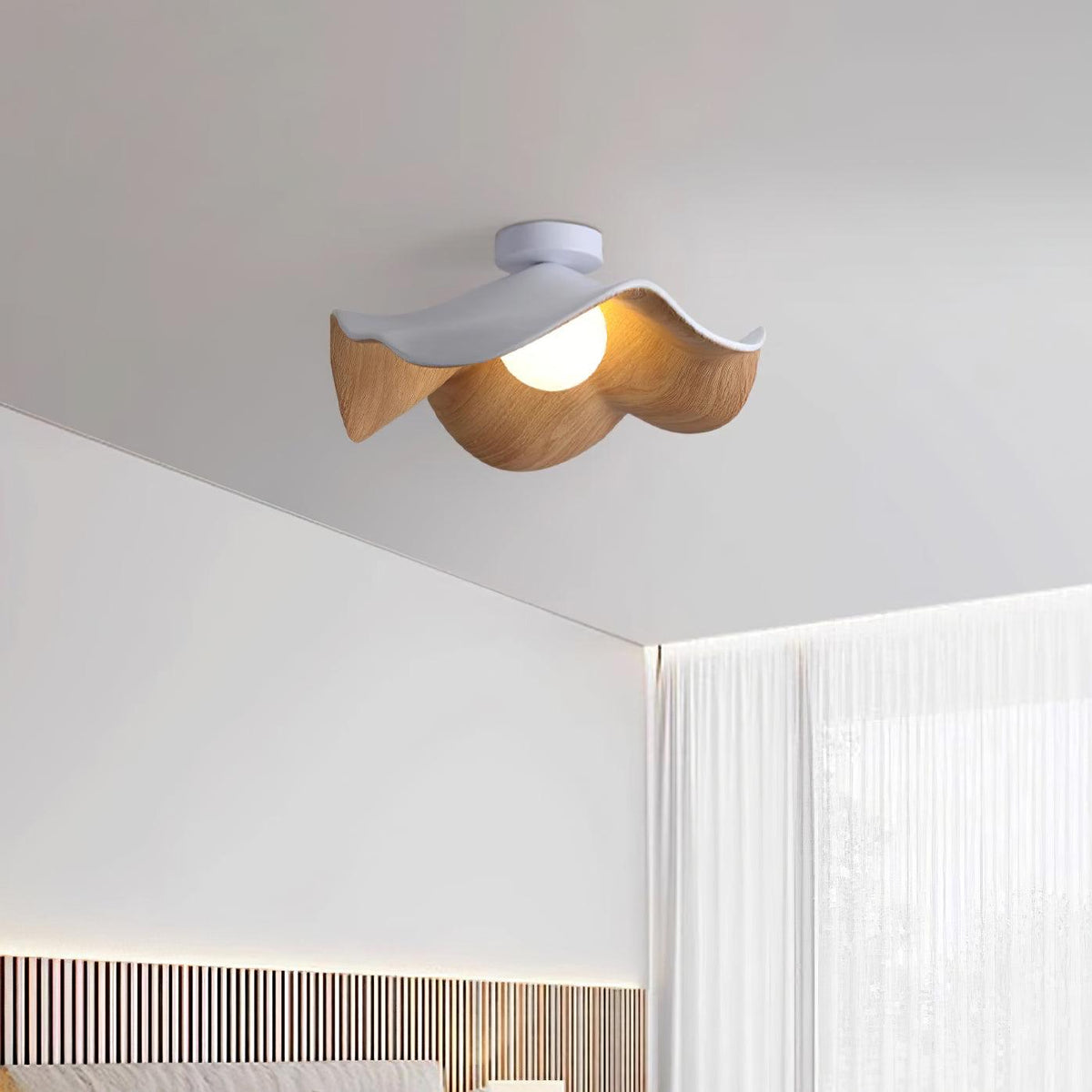 Lotus Leaf Wood Ceiling Light – view 12