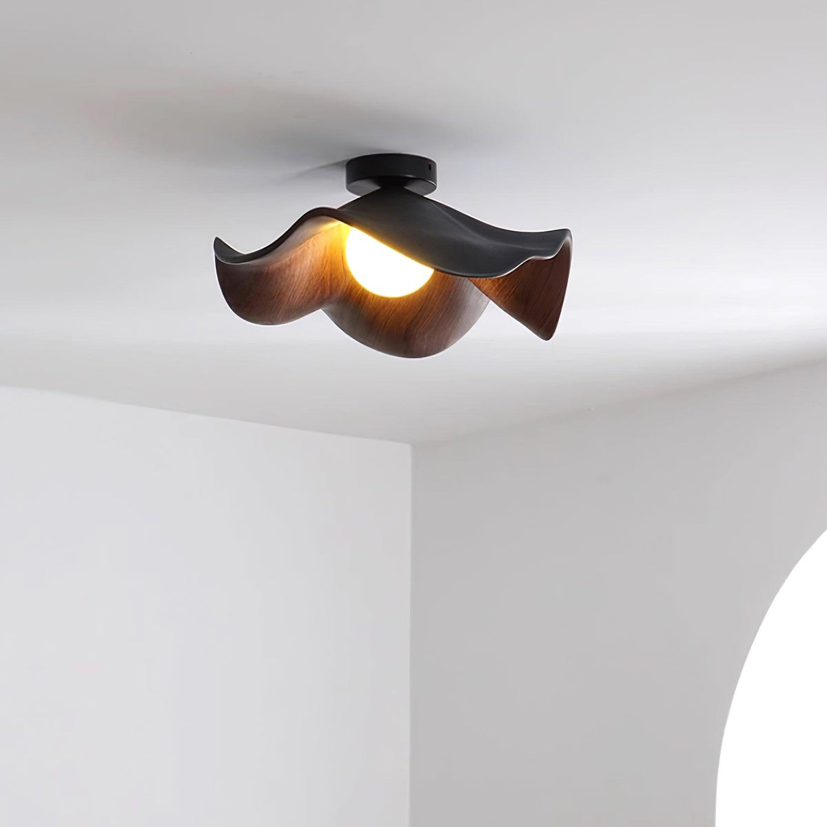 Lotus Leaf Wood Ceiling Light – view 15