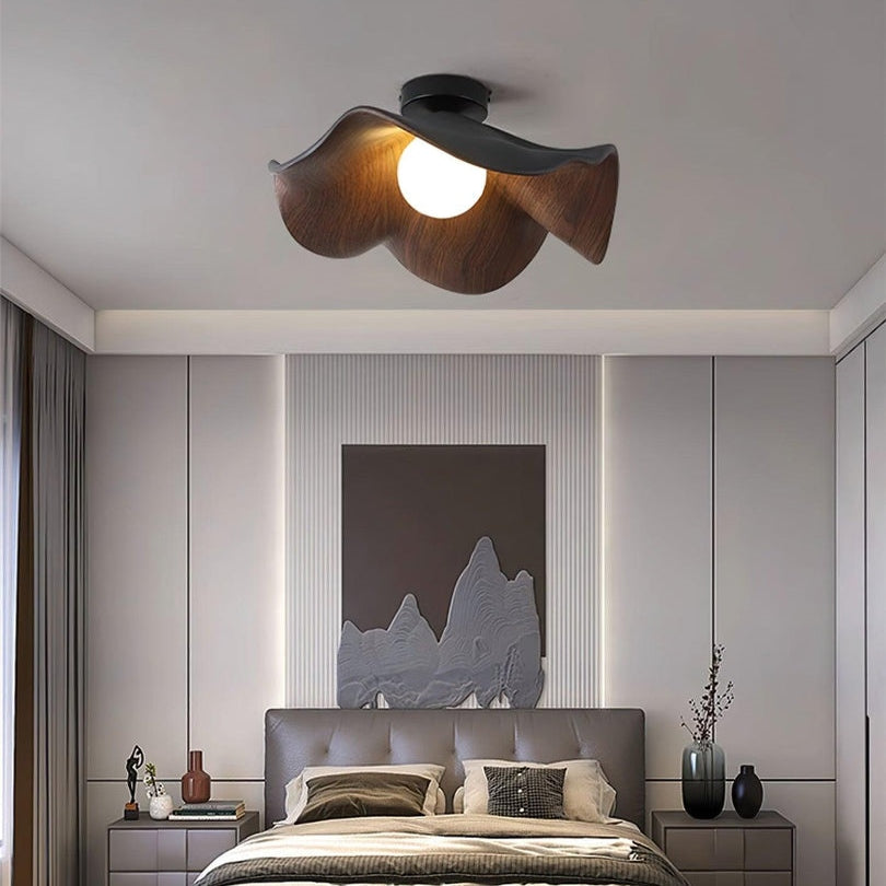 Lotus Leaf Wood Ceiling Light – view 3