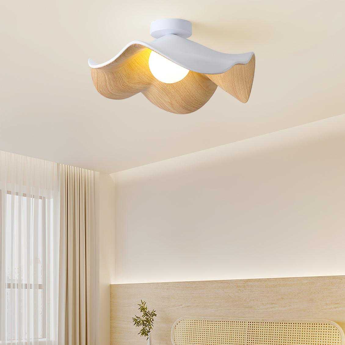 Lotus Leaf Wood Ceiling Light – view 9