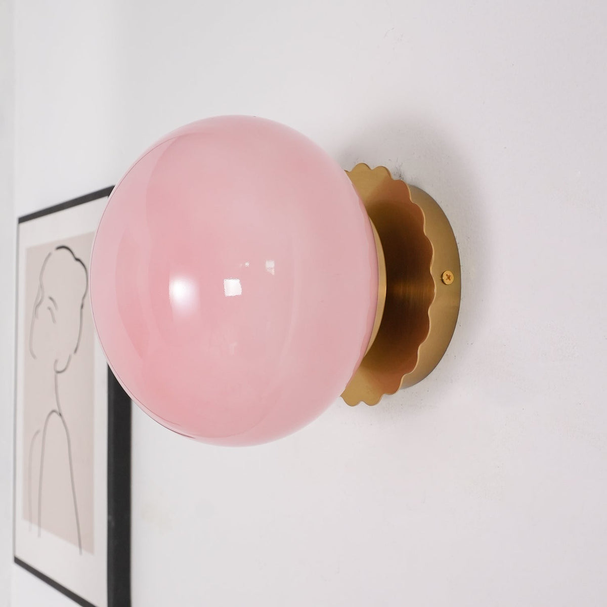 Marshmallow sconce mounted on ceiling