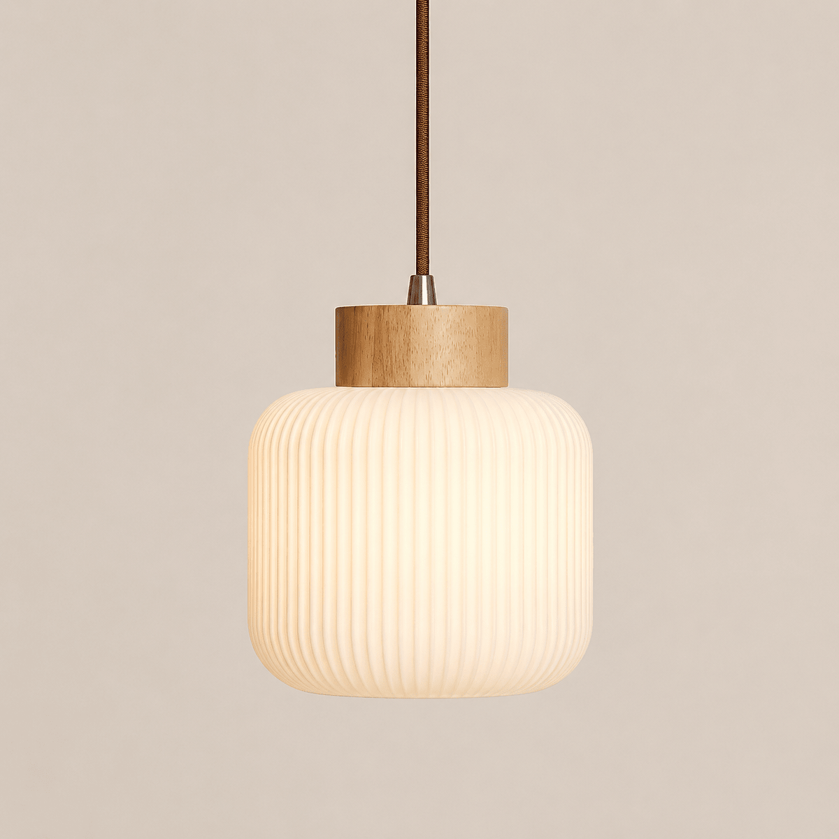 Mei | Ribbed Glass Lantern Pendant - Luma House