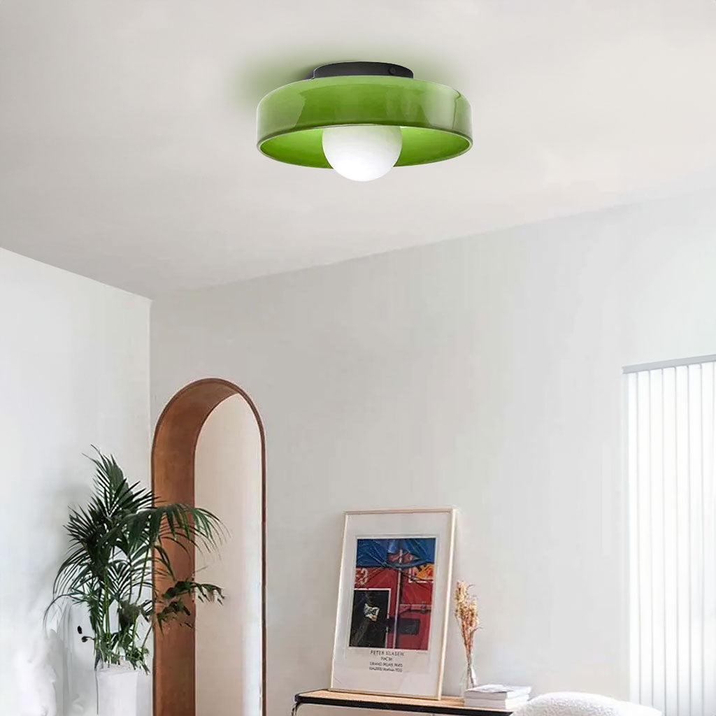 Flush Mount Wall Sconce Glass Disc Ceiling Light Globe Shade Modern Indoor Lighting