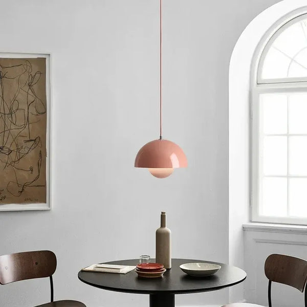 Metal Pendant Light Mushroom Dome Shade 9.1 Inch Multicolor Ceiling Hanging Lamp