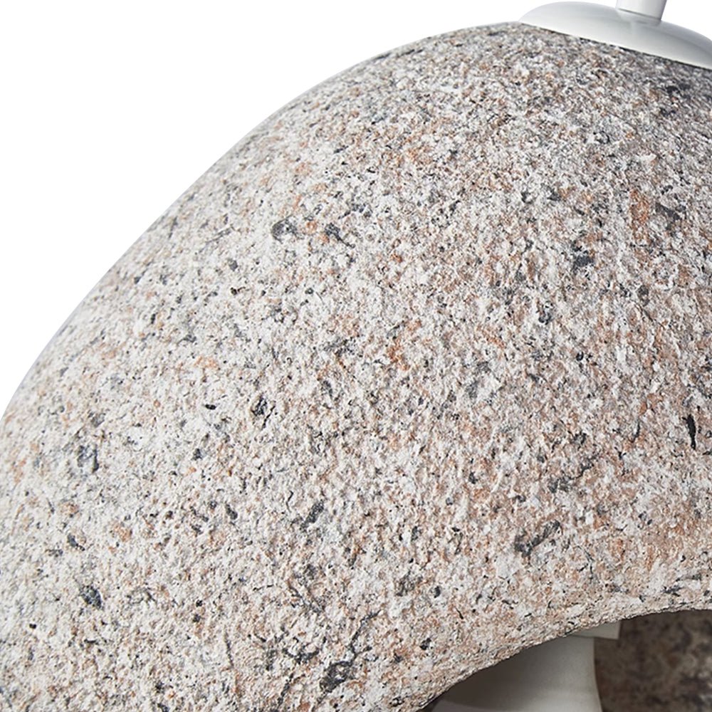 3 Light Pendant Cave-Form Polystyrene Round Stone Texture Hanging Ceiling Light