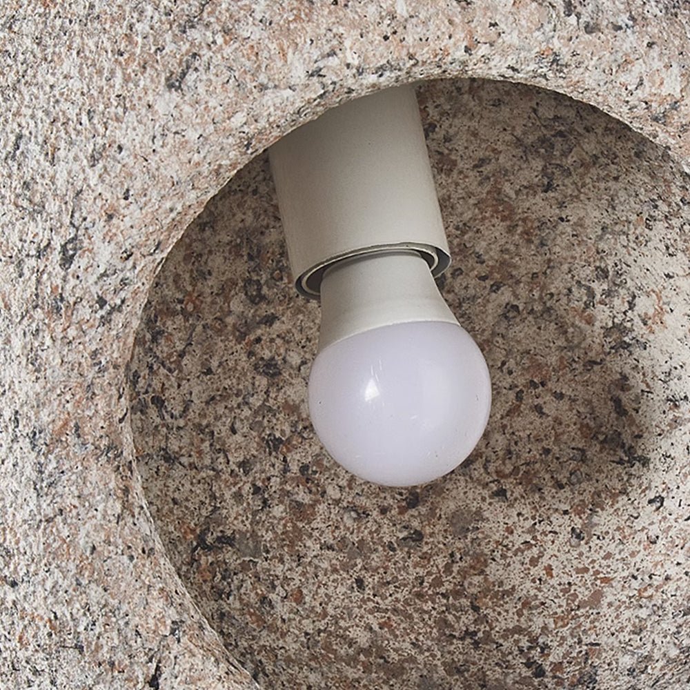 3 Light Pendant Cave-Form Polystyrene Round Stone Texture Hanging Ceiling Light