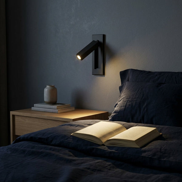 Reading Lamp Recessed Wall Mount Adjustable Spotlight Head Button Switch Bedside