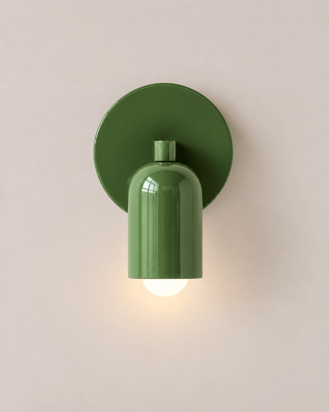 Glass Wall Sconce Cylinder Shade Round Backplate Globe Bulb Bedroom Lighting