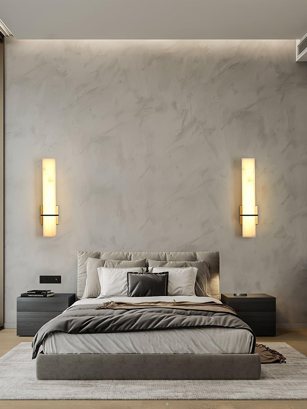 Side-lit view of sconce showing depth and form
