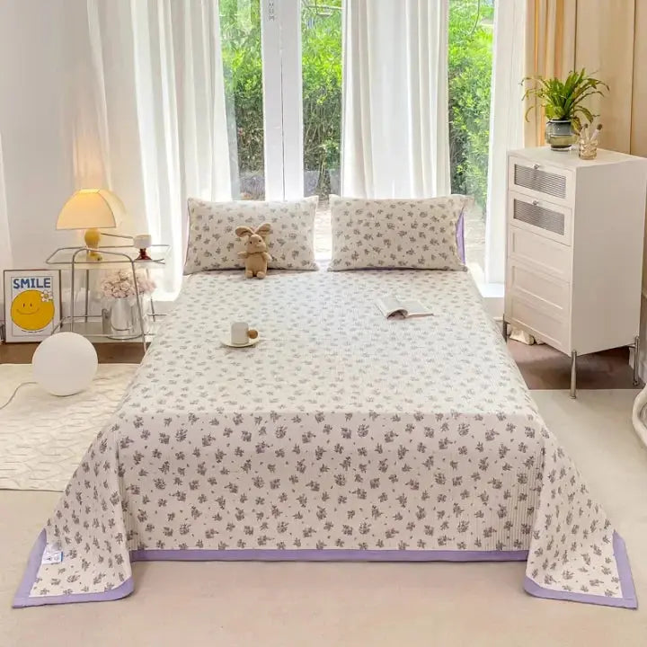 Purple Floral Bedding Set (3 Pcs)