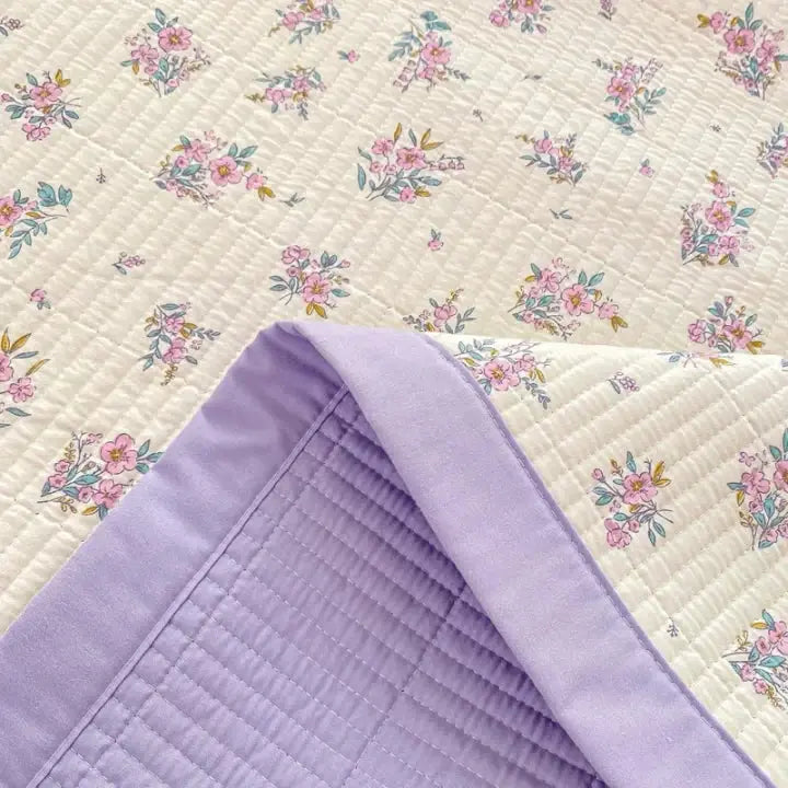 Purple Floral Bedding Set (3 Pcs)