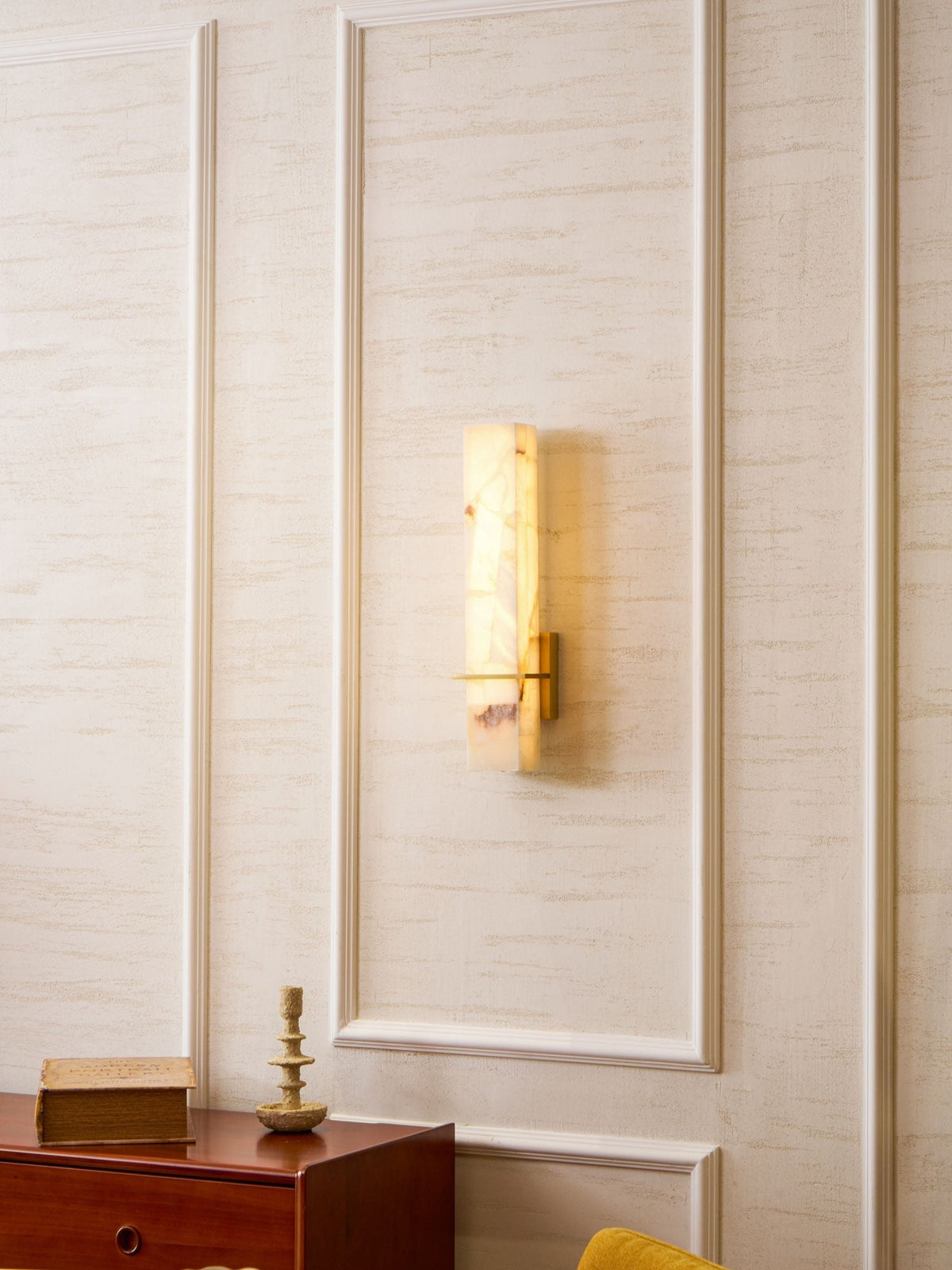 Studio lighting showing translucence of alabaster shade