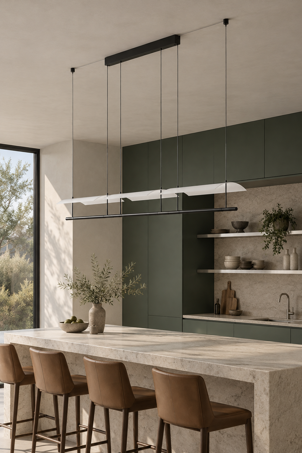 Veilane triple wing LED pendant light - 03 scene 1770 island off