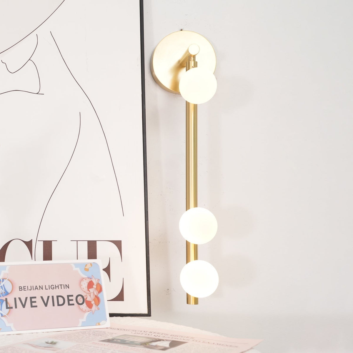 Vouga six-head sconce with warm light casting