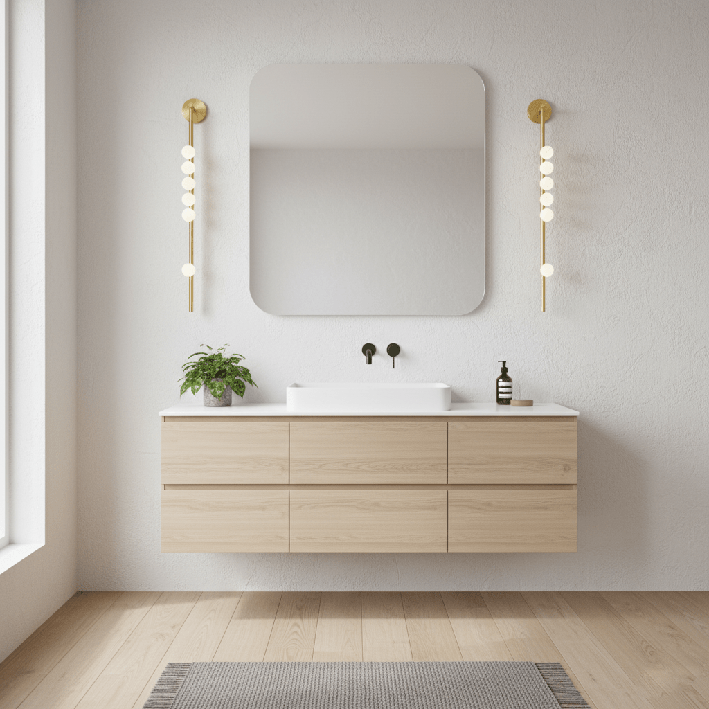 Vouga wall sconce in matte black finish mounted vertically