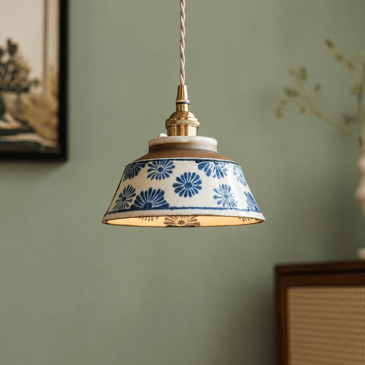 Wei | Retro Ceramic Pendant Light - Luma House