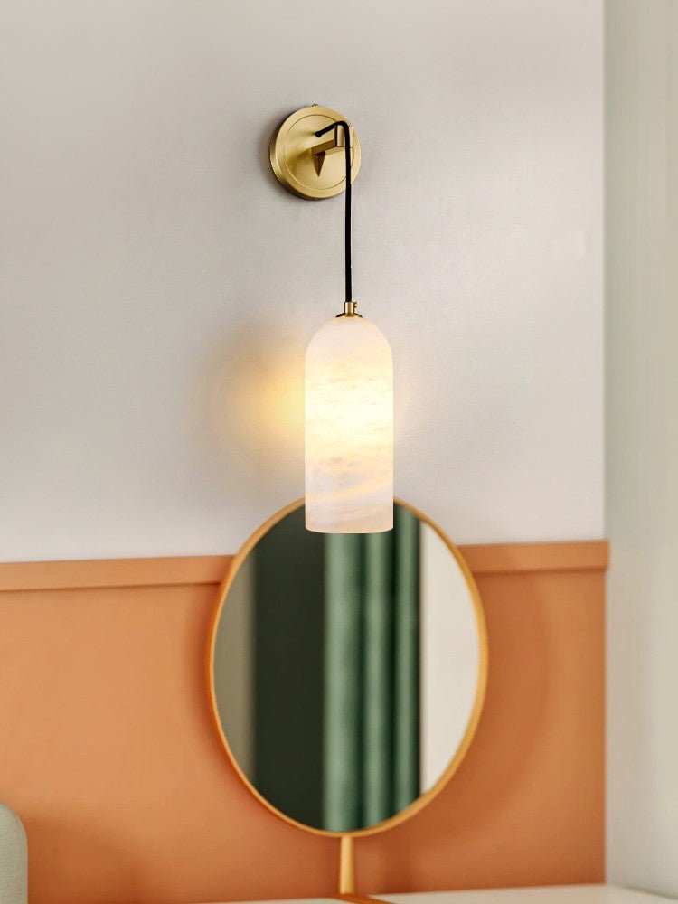 Zêzere wall sconce mounted on wall, side profile view